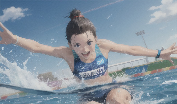 オリンピックの新競技！ 100メートルマラソン…水中で